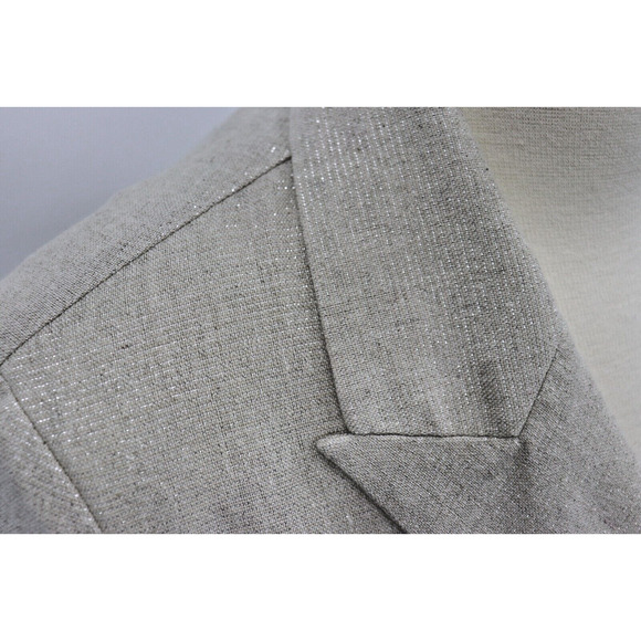 EMMA & GAIA Beige Blazer Jacket w Subtle Sparkle Double Breasted Size 44 (Large) - Picture 4 of 16